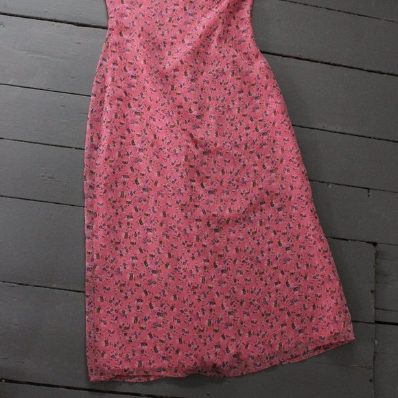 Pink chiffon midi cowl neck DOLLSKILL small - Picture 6 of 7